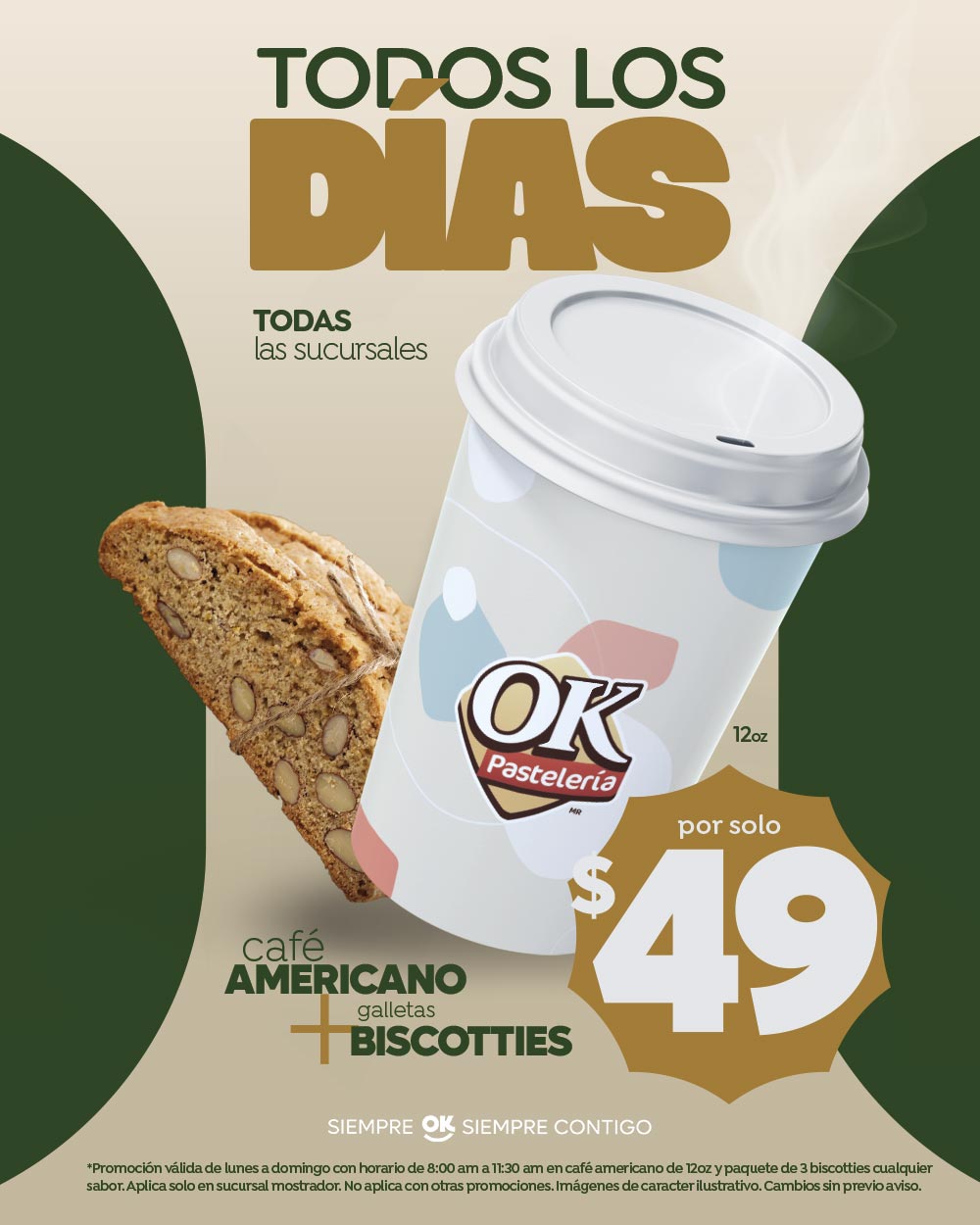 Café americano + biscotties